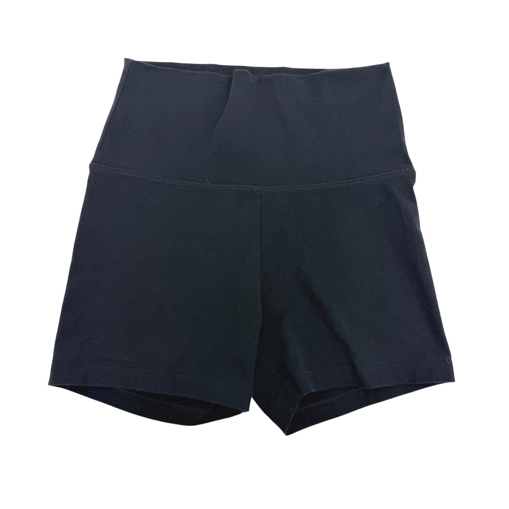 Aerie Chill Play Move High Waisted Shorts Black XS Cotton Blend